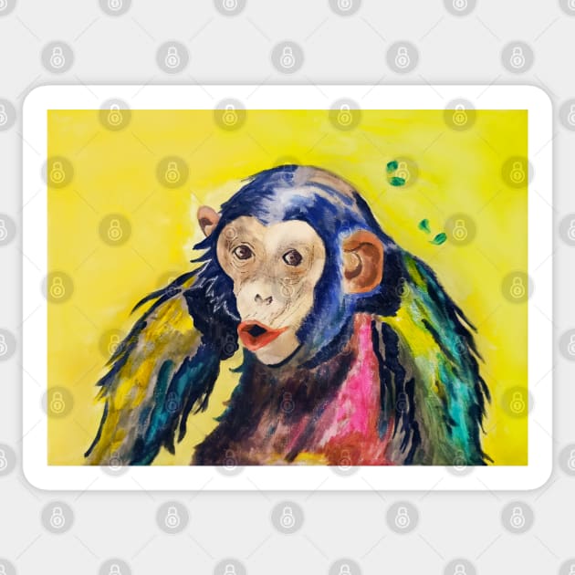 chimpanzee Sticker by Chigurena